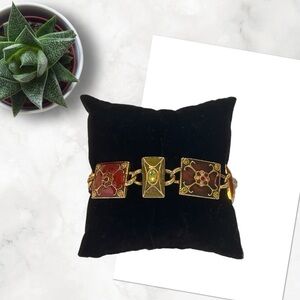 Vintage Enamel Cabochons Bracelet Liz Claiborne